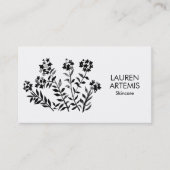 水彩植物性ユニークフローラモダンスキンケア 名刺 (正面)