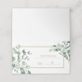 水彩植物性ユーカリ緑結婚草 プレイスカード (外部開封)