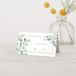 水彩植物性ユーカリ緑結婚草 プレイスカード