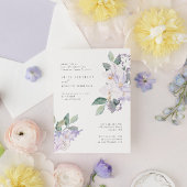 水彩植物性リハーサルディナー 招待状