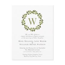 水彩植物性リースグリーンリーフ結婚ズ