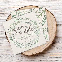 水彩植物性リース日付を保存