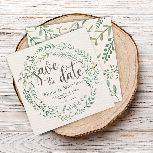 水彩植物性リース日付を保存