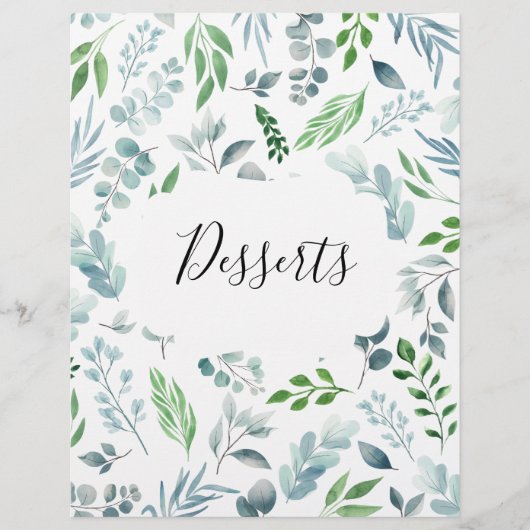 水彩植物性レシピバインダータブディバイダー (正面)