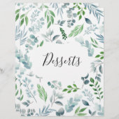 水彩植物性レシピバインダータブディバイダー (正面/裏面)