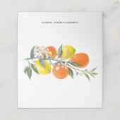 水彩植物性レモンとオレンジ結婚ズ プレイスカード (外部開封)
