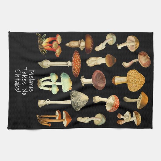 水彩植物性ヴィンテージトアドストーおもしろいルズプン キッチンタオル (横)