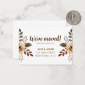 水彩植物性引っ越しました発表カード ノートカード (正面/裏面インサイチュ)