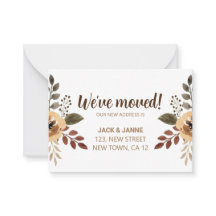 水彩植物性引っ越しました発表カード