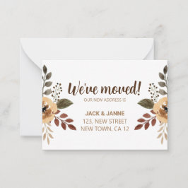 水彩植物性引っ越しました発表カード ノートカード