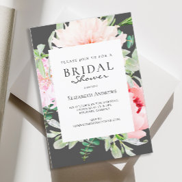 水彩植物性春ブライダルシャワーインビタティ 招待状