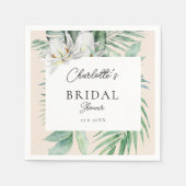 水彩植物性春ブライダルシャワー スタンダードカクテルナプキン (正面)