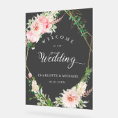 水彩植物性春幾何結婚体 アクリルサイン (傾斜)