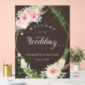 水彩植物性春幾何結婚体 アクリルサイン (ウェディング)