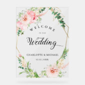 水彩植物性春幾何結婚体 アクリルサイン (正面)