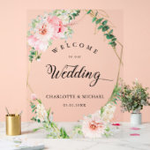 水彩植物性春幾何結婚体 アクリルサイン (ウェディング)