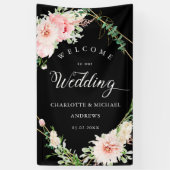 水彩植物性春幾何結婚体 横断幕 (縦)