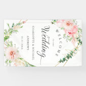 水彩植物性春幾何結婚体 横断幕 (横)