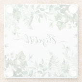 水彩植物性植物アイビシダセージ ガラスコースター (裏面)