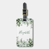 水彩植物性植物アイビーセージシダ ラゲッジタグ (正面縦)