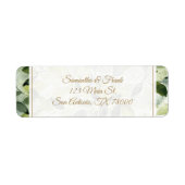 水彩植物性結婚差出人住所 ラベル (正面)