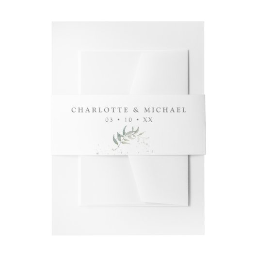 水彩植物性結婚植物 招待状ベリーバンド (正面例)