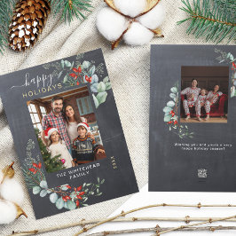 水彩植物性緑素朴板 シーズンカード