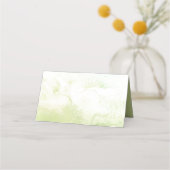 水彩植物性緑葉色ピンク花 | プレイスカード (裏面)