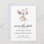 水彩植物性葉植物の結婚式の日付を保存 セーブザデート (正面/裏面)