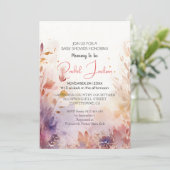 水彩植物性赤ちゃんシャワー油絵 招待状 (スタンド正面)