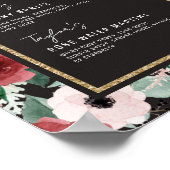 水彩植物性金ゴールドシグネチャードリンク結婚ズ ポスター (角)