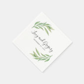 水彩植物性離れ植物結婚の スタンダードカクテルナプキン (角)