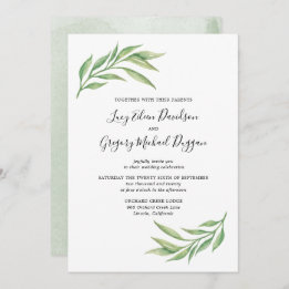 水彩植物性離れ植物結婚の 招待状