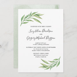 水彩植物性離れ植物結婚の 招待状