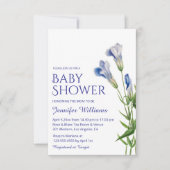 水彩植物性青少年バニーシャワーアーチ 招待状 (正面)