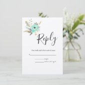 水彩植物性RSVPのエンクロー結婚ションカード エンクロージャーカード (スタンド正面)