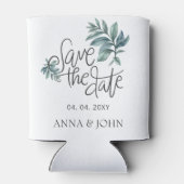 水彩植物手書き日付を保存 缶クーラー (裏面)