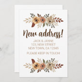 水彩植物新住所アナウンスメントカード 案内状 (正面/裏面)