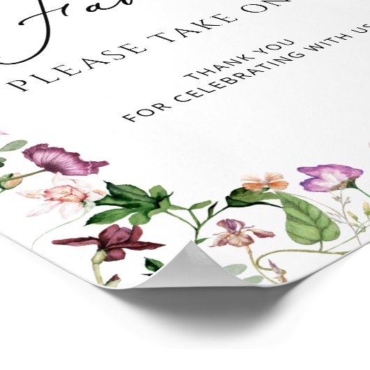 水彩植物新娘淋浴礼物感谢卡海报 ポスター (角)