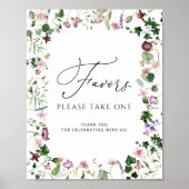 水彩植物新娘淋浴礼物感谢海报 ポスター (正面)