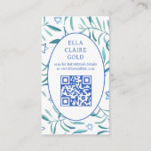 水彩植物星デビッドバーバルミツワーQR エンクロージャーカード (正面)