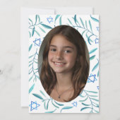 水彩植物星バーバルミツワー写真 招待状 (裏面)