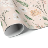 水彩植物模様結婚の ラッピングペーパー (ロールコーナー)