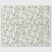 水彩植物模様結婚の ラッピングペーパー (フラット)