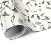 水彩植物模様結婚の ラッピングペーパー (ロールコーナー)