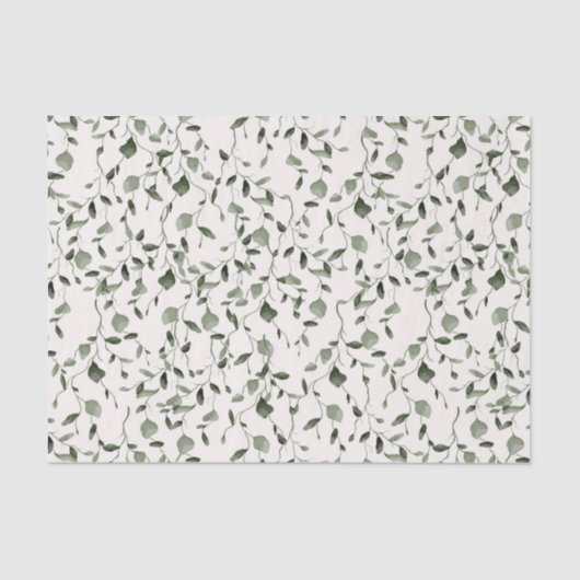 水彩植物模様結婚の 薄葉紙 (正面)