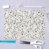 水彩植物模様結婚の 薄葉紙 (クラフト)