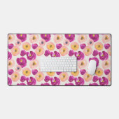 水彩植物模様 デスクマット (キーボード&マウス)