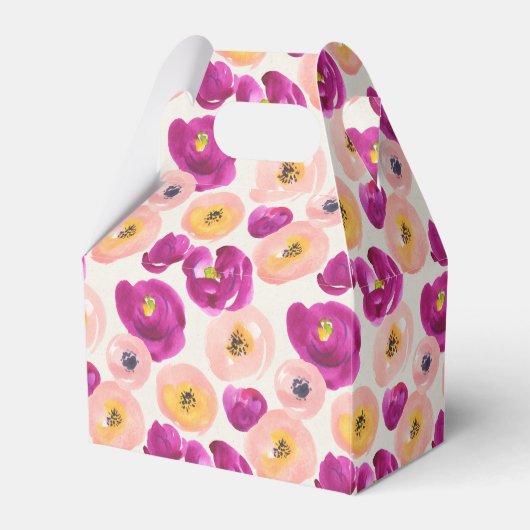 水彩植物模様 フェイバーボックス (正面サイド)