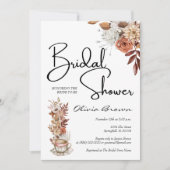 水彩植物素朴ブライダルシャワー写真 招待状 (正面)